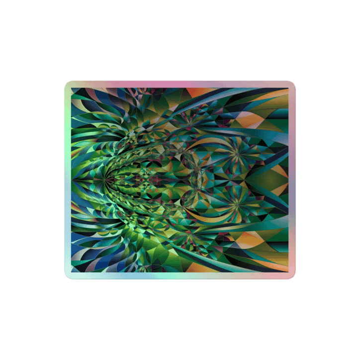 Holographic Kaleidoscope Sticker - Vibrant Geometric Decal product image (2)