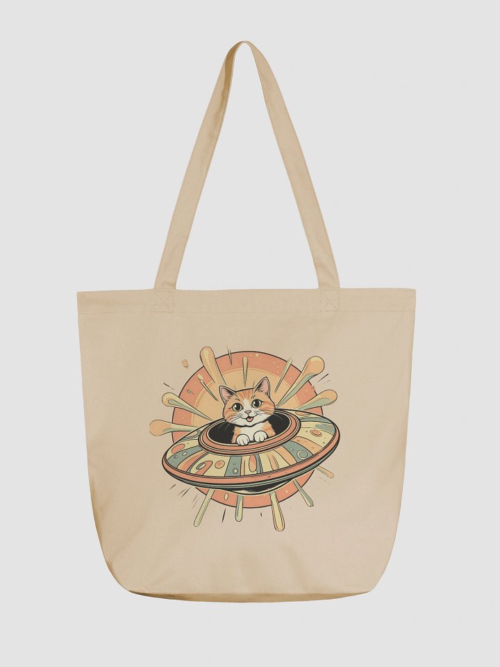 Cosmic Cat UFO Eco Tote Bag product image (1)