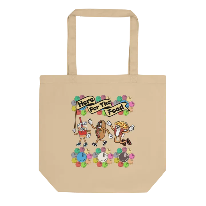 Here Just For The Food Bowling Foodie Fun Eco Tote Bag product image (1)