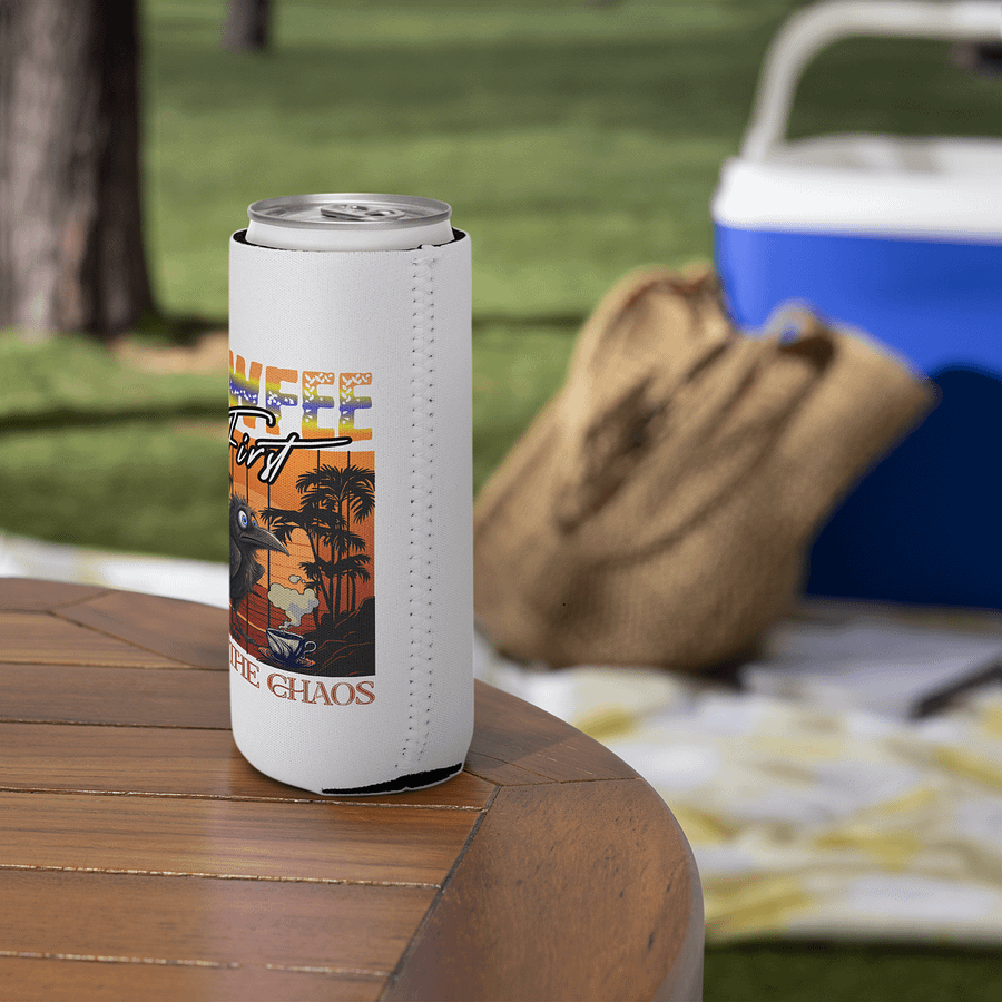Cawfee First Then The Chaos Sunset Can Cooler product image (5)