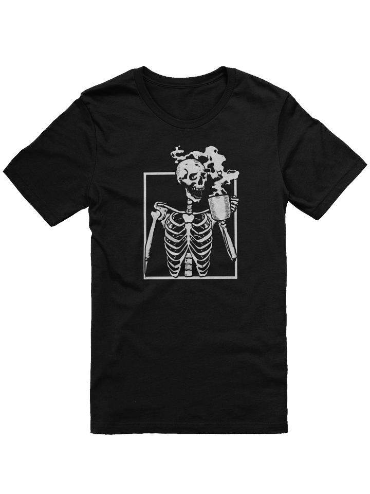 Skeleton With Hot Coffee Short Sleeve Unisex T-Shirt Top product image (6)