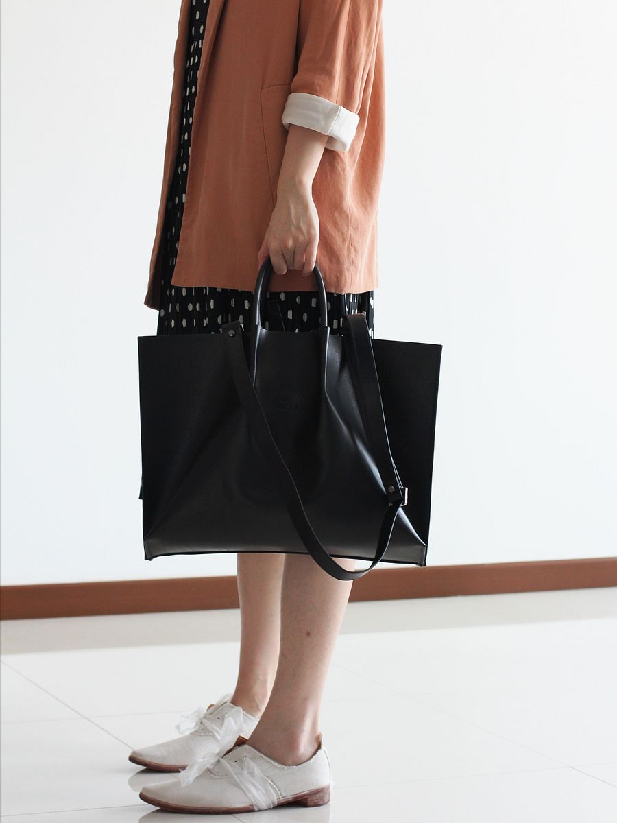 Leather Two-way Bag - Natural, Honey, Black product image (10)