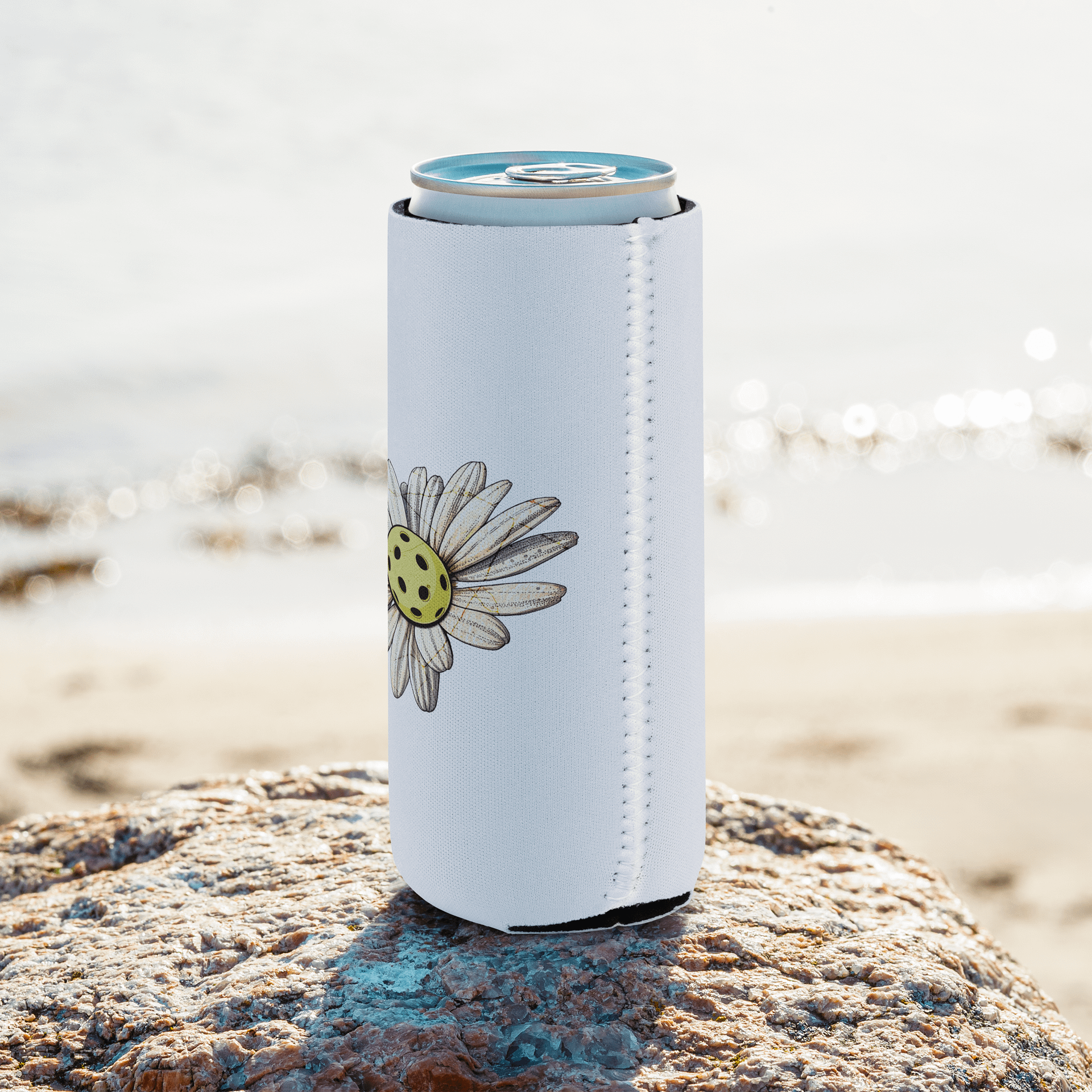 Flower Daisy Pickleball Sketchy Bloom Can Cooler product image (8)