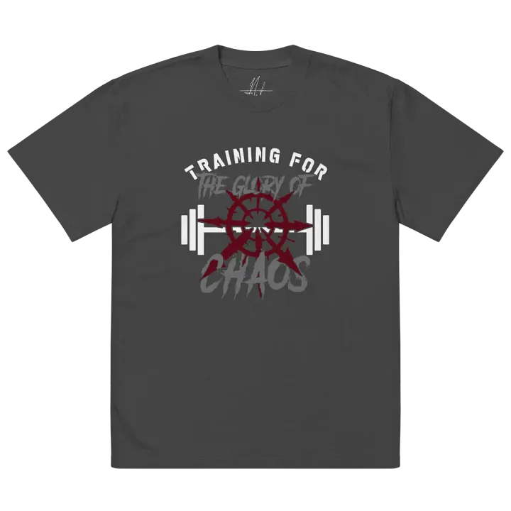 Training for the Glory of Chaos Oversized Unisex Gym T-Shirt | Warhammer 40K Chaos Inspired product image (4)
