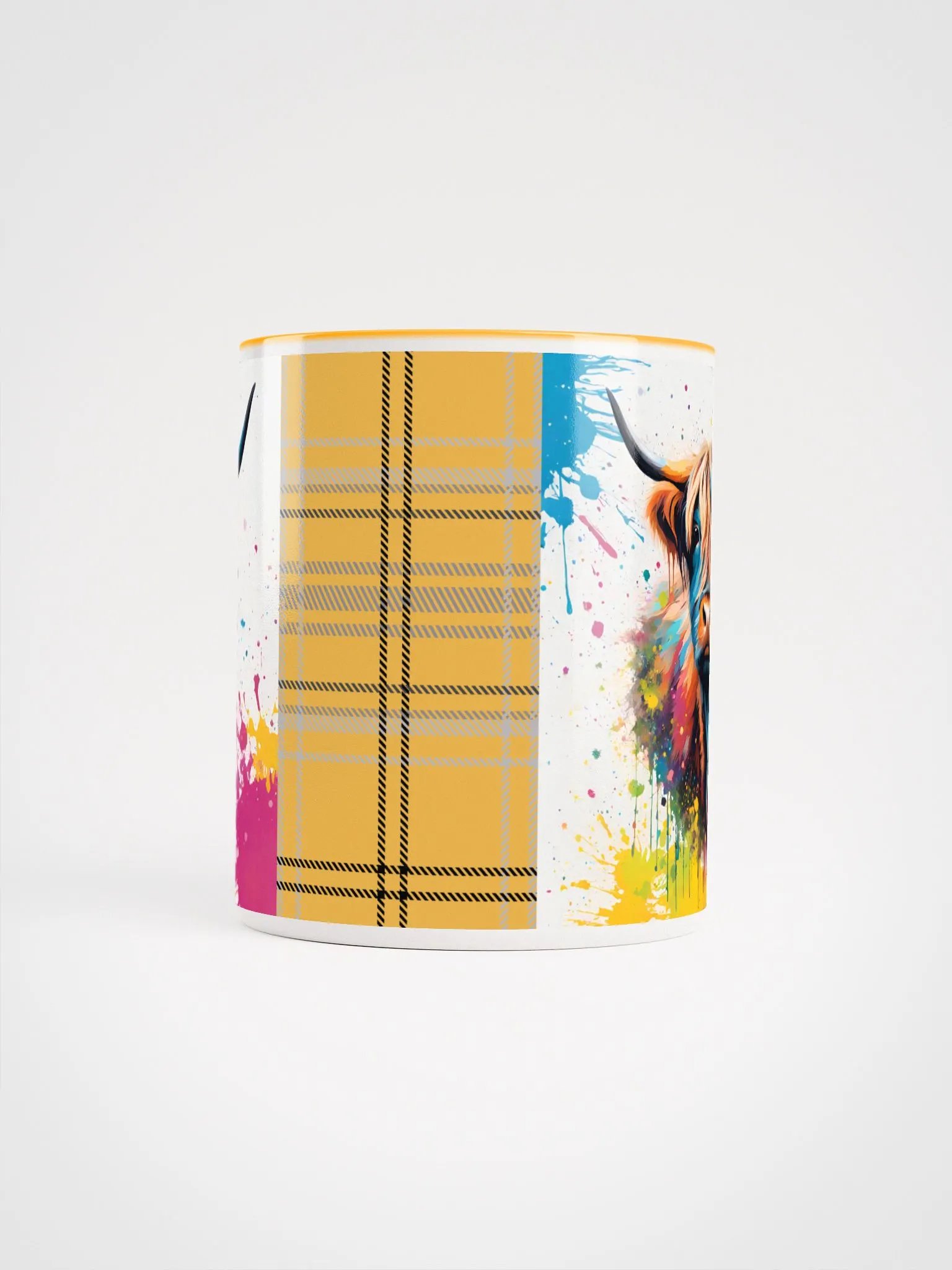 Multi Coloured Paint Splash Highland Cow Mug product image (6)