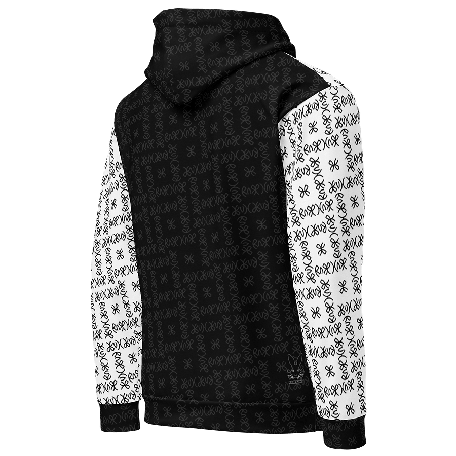 RareHare Black and White Signature Pattern Hoodie Design by IngeniumArtist product image (5)