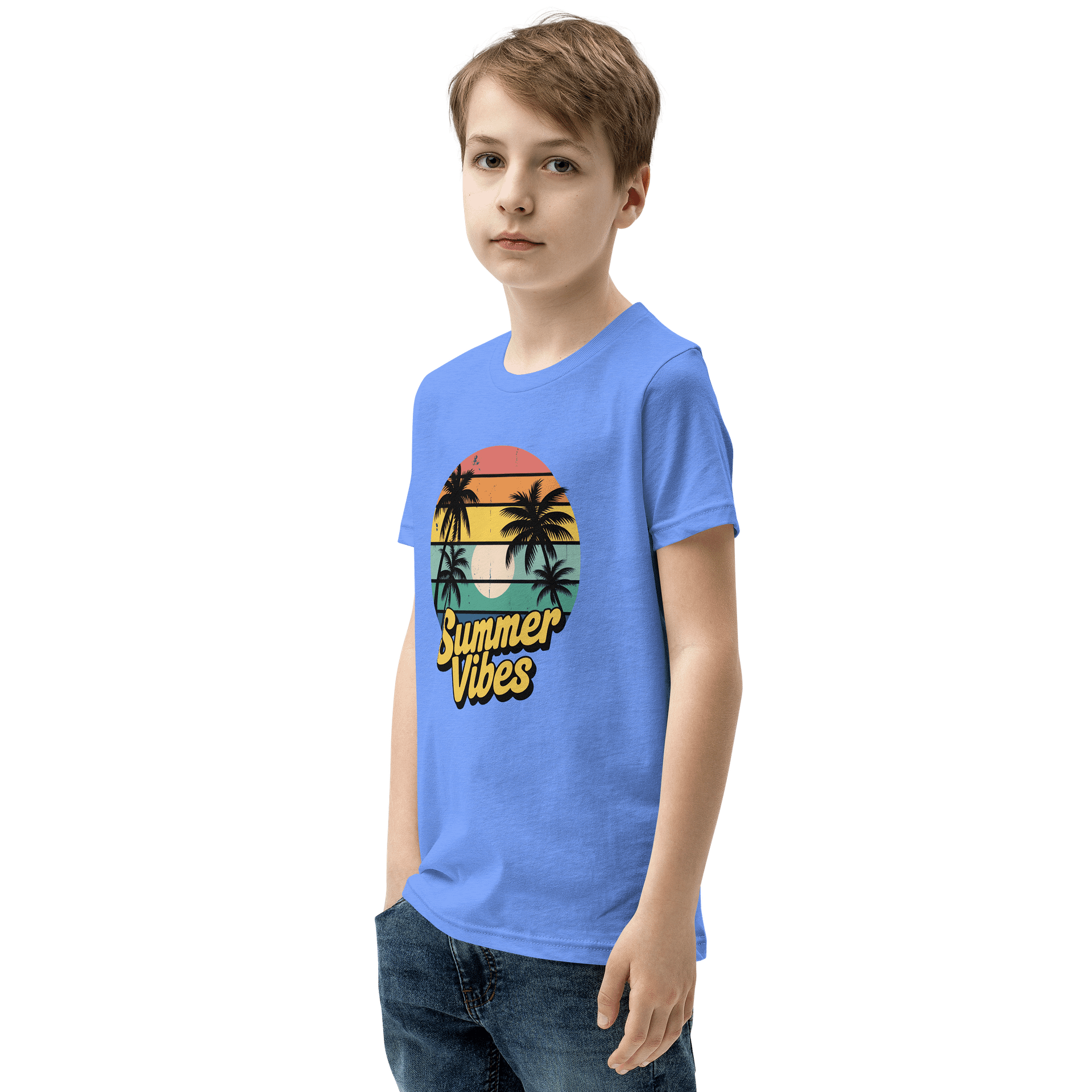 Retro Sunset Summer Vibes Youth T-Shirt product image (3)