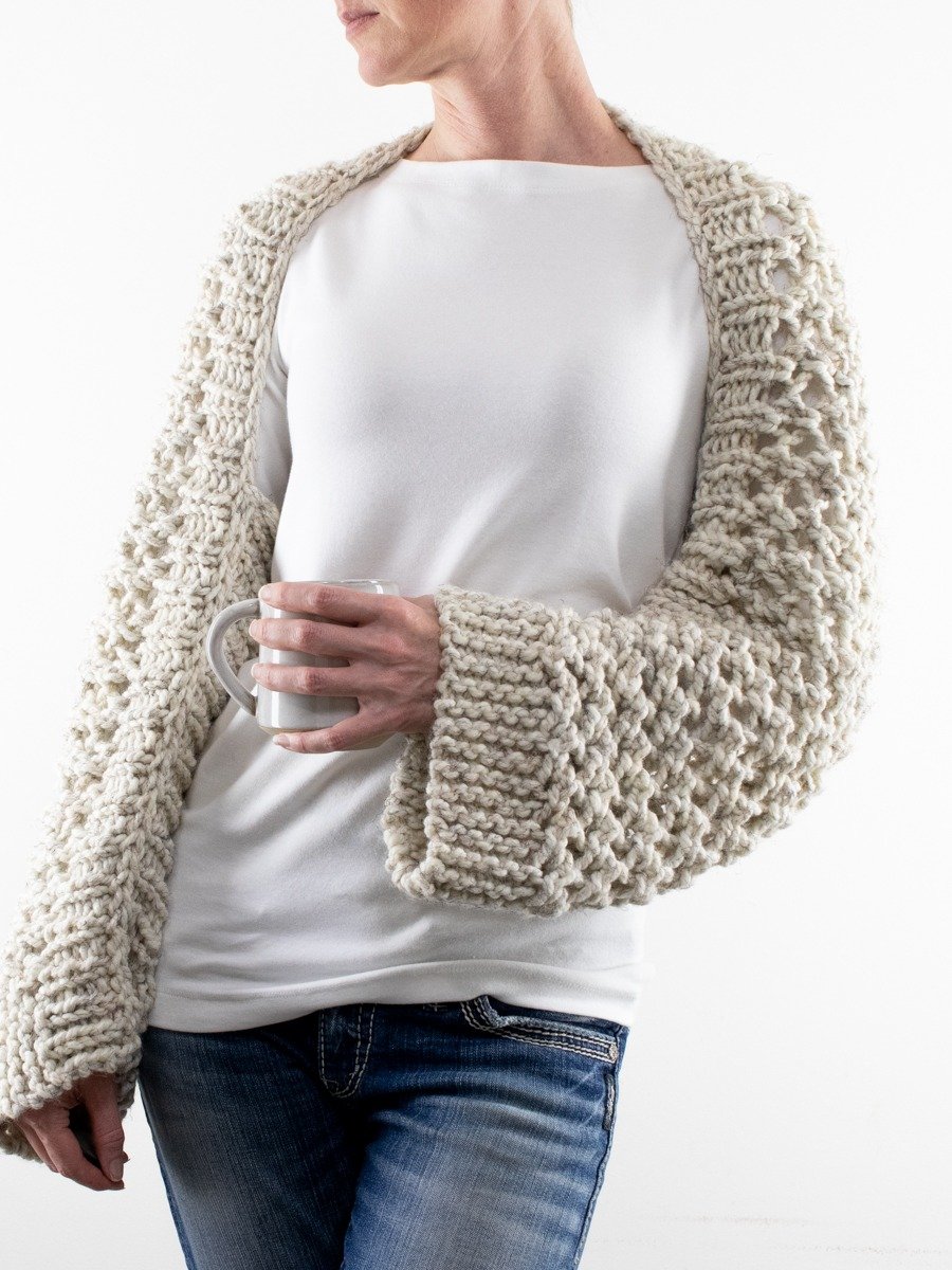 Chunky Lace Crop Knitting Pattern - Resolve product image (1)