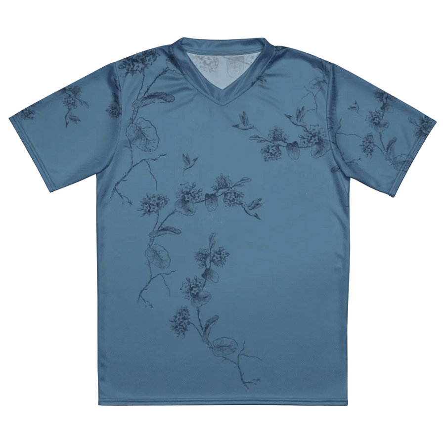 Unisex T shirt with hummingbird design. Muted blue. I del for the outdoors erson who loves birding and nature product image (2)