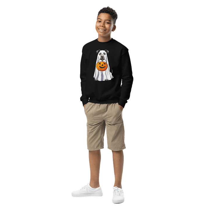 Halloween Pitbull Terrier(Blue) Youth Sweatshirt product image (1)