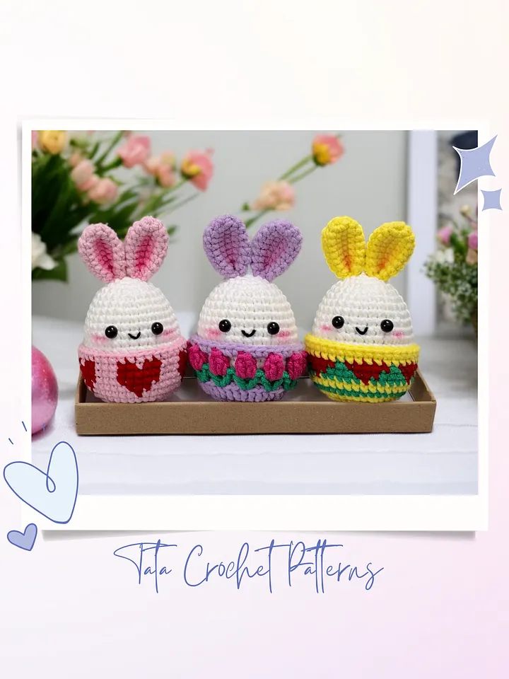 (8 in 1) Crochet Pattern - Super Cute Easter Bunny Eggs Amigurumi product image (2)