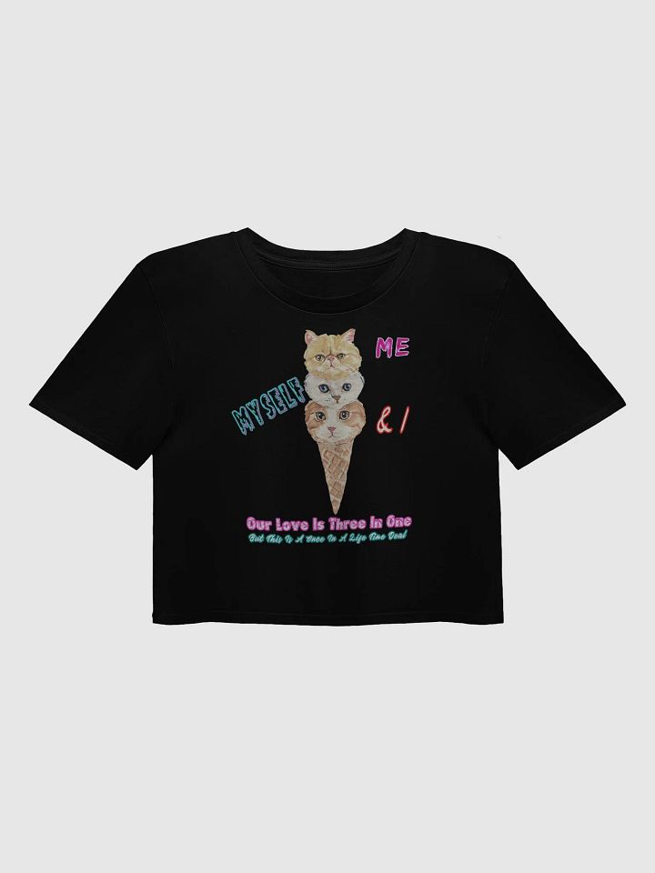 Cute Cat Ice Cream Tee, Me, Myself & I Shirt, Funny Cat Lover Crop Top, Our Love Story Tee, Adventurous Paw Print Shirt product image (3)