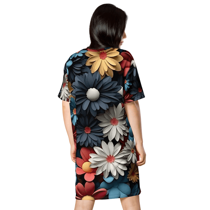 3D-Ditsy-Flowers-Seamless-Patterns T-shirt Dress - V1 product image (1)