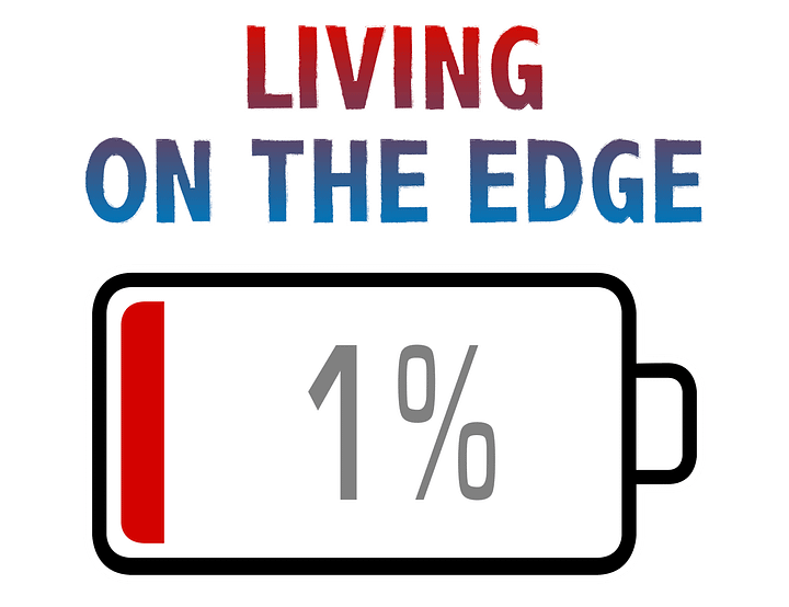 Living on the Edge with Battery at 1% T-Shirt product image (2)