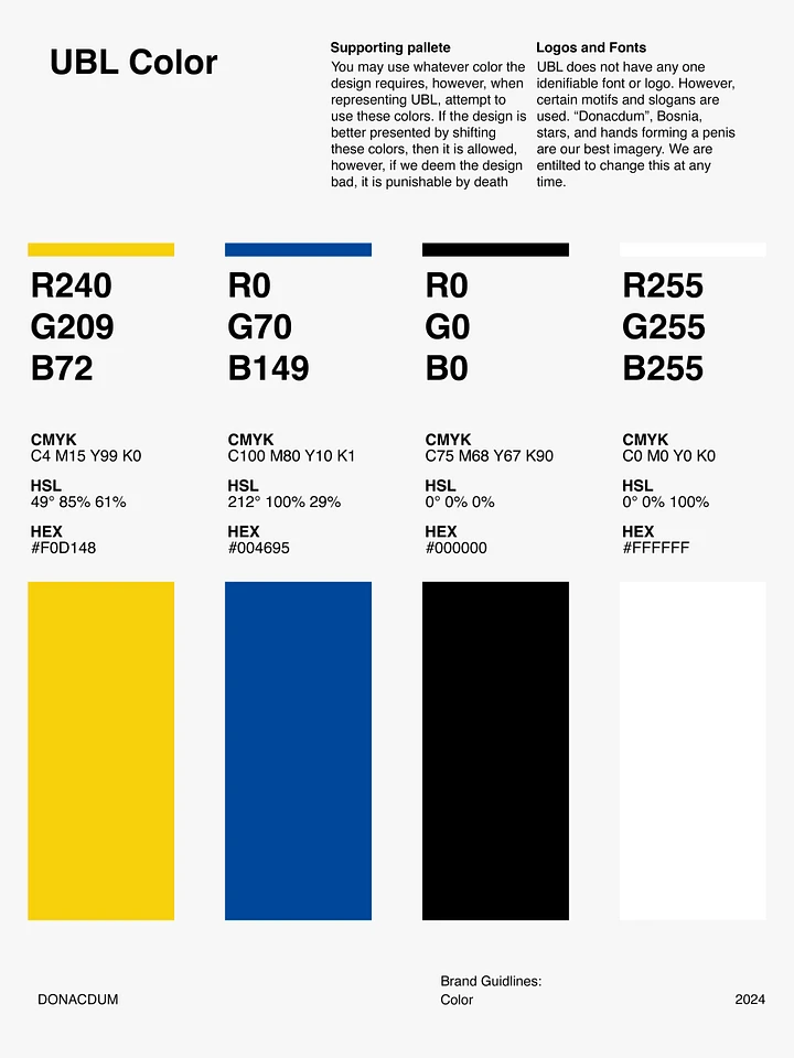 UBL Color Guide Digital Download product image (1)