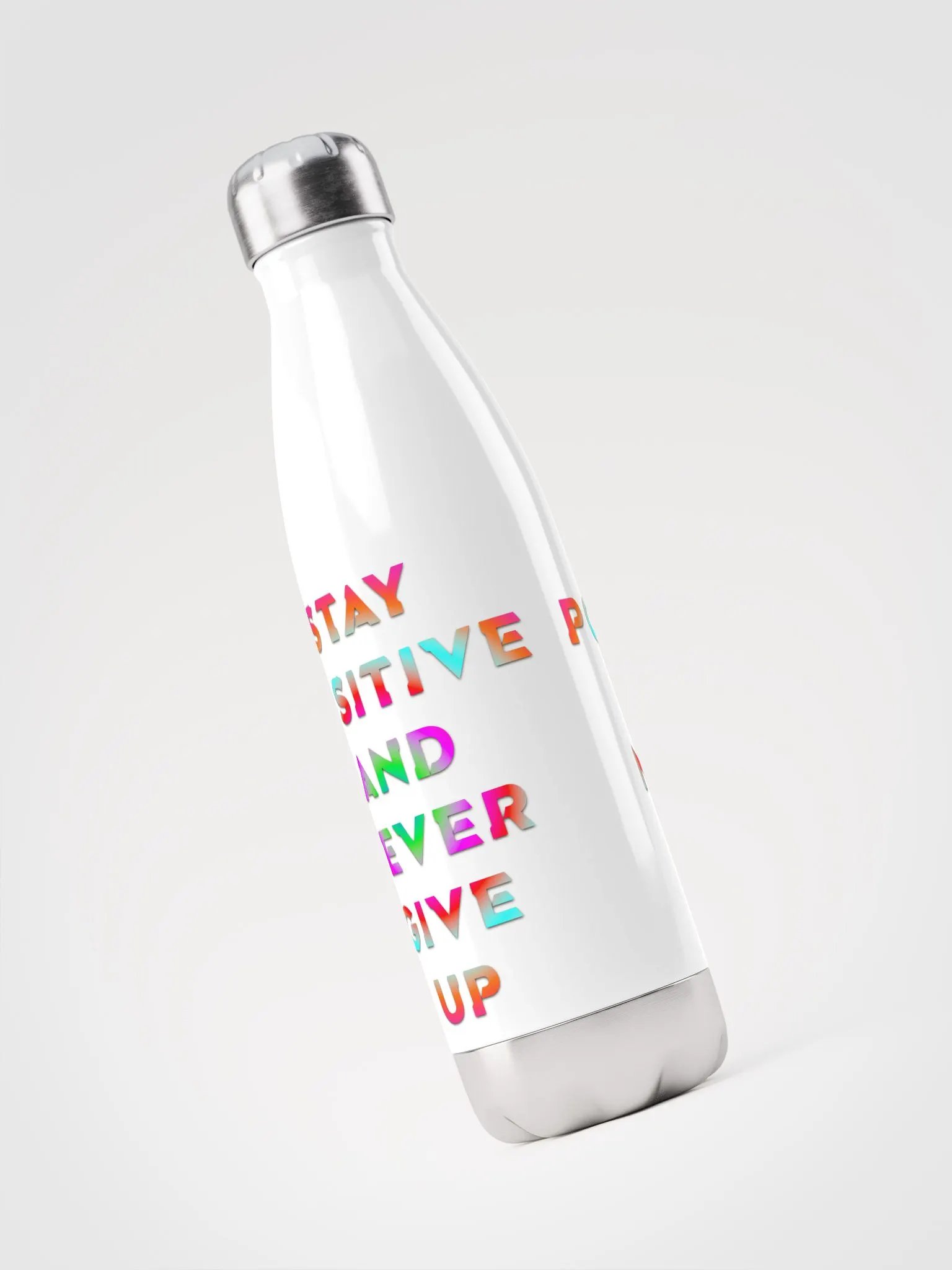Blade Army stay positive and never give up Color`s White Water bottle product image (3)