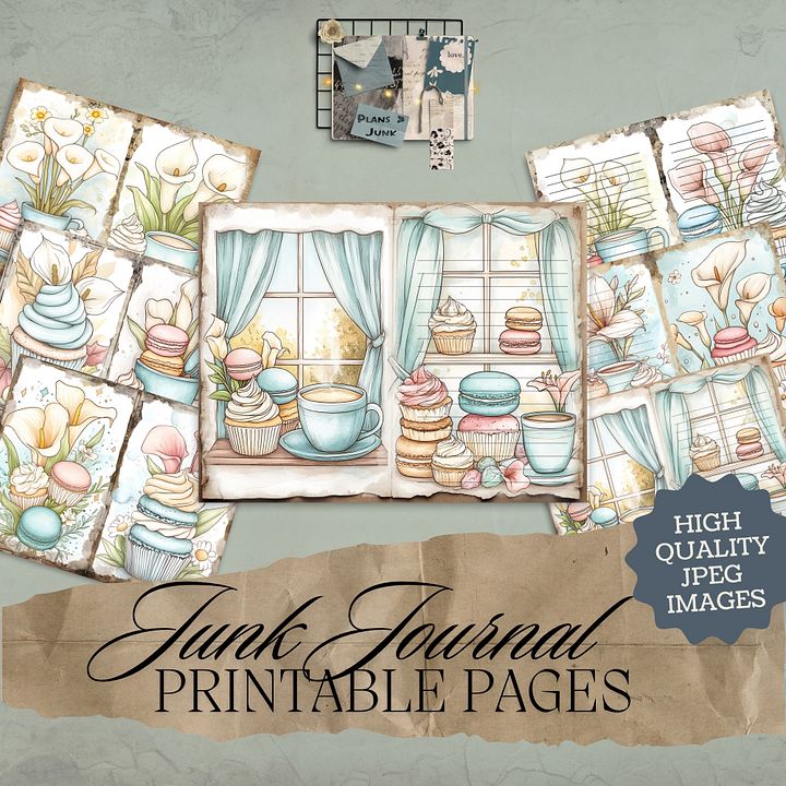 Macaron Lillies - Printable Journal Pages V6 product image (1)