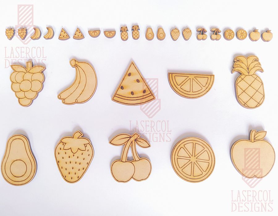 Fruits Cut Outs and Stud Earrings - Laser Cut Files product image (2)