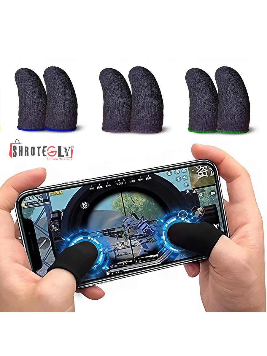 Finger Sleeves for Mobile Gaming ,PUBG, Free Fire Anti-Slip ( 4 CM Black ) Pack of 20 product image (3)