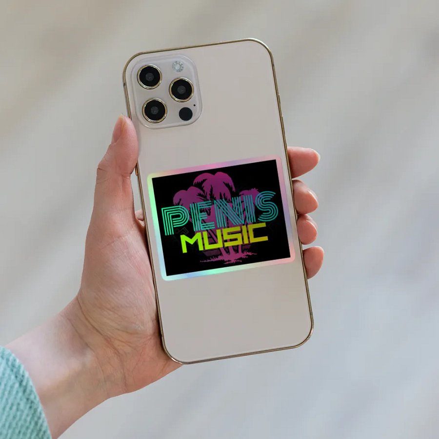 Penis Music holographic stickers product image (7)