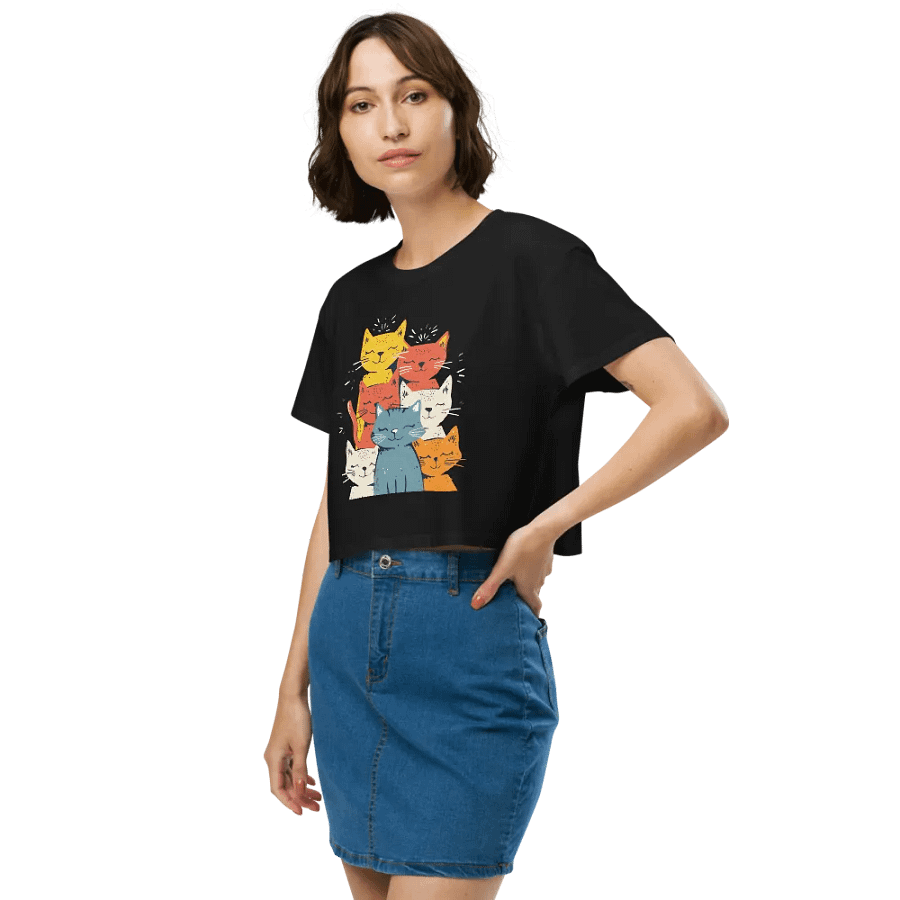 Kaleidoscope Of Kittens - Crop Top Relaxed Fit Women product image (4)