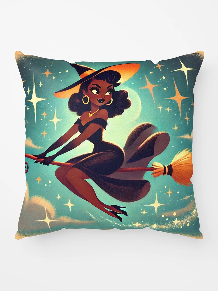 Whimsical Witch in Flight Halloween Pillow product image (1)