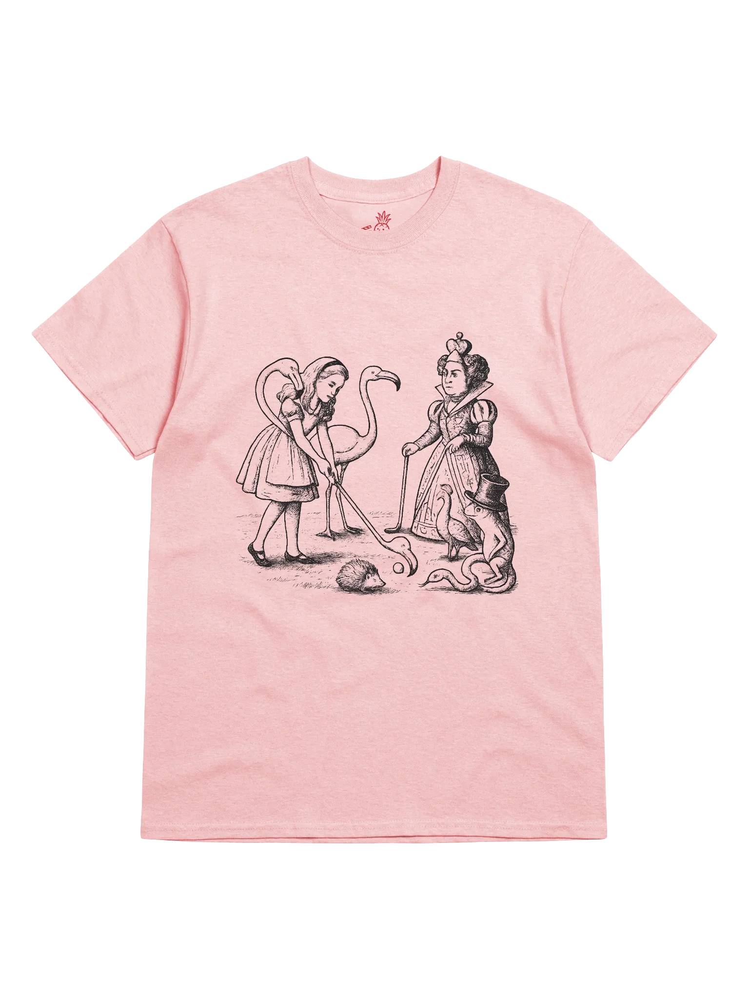 Wacky Flamingo Golf Club With the Queen of Hearts Alice in Wonderland Boxy Fit Unisex T-Shirt product image (53)