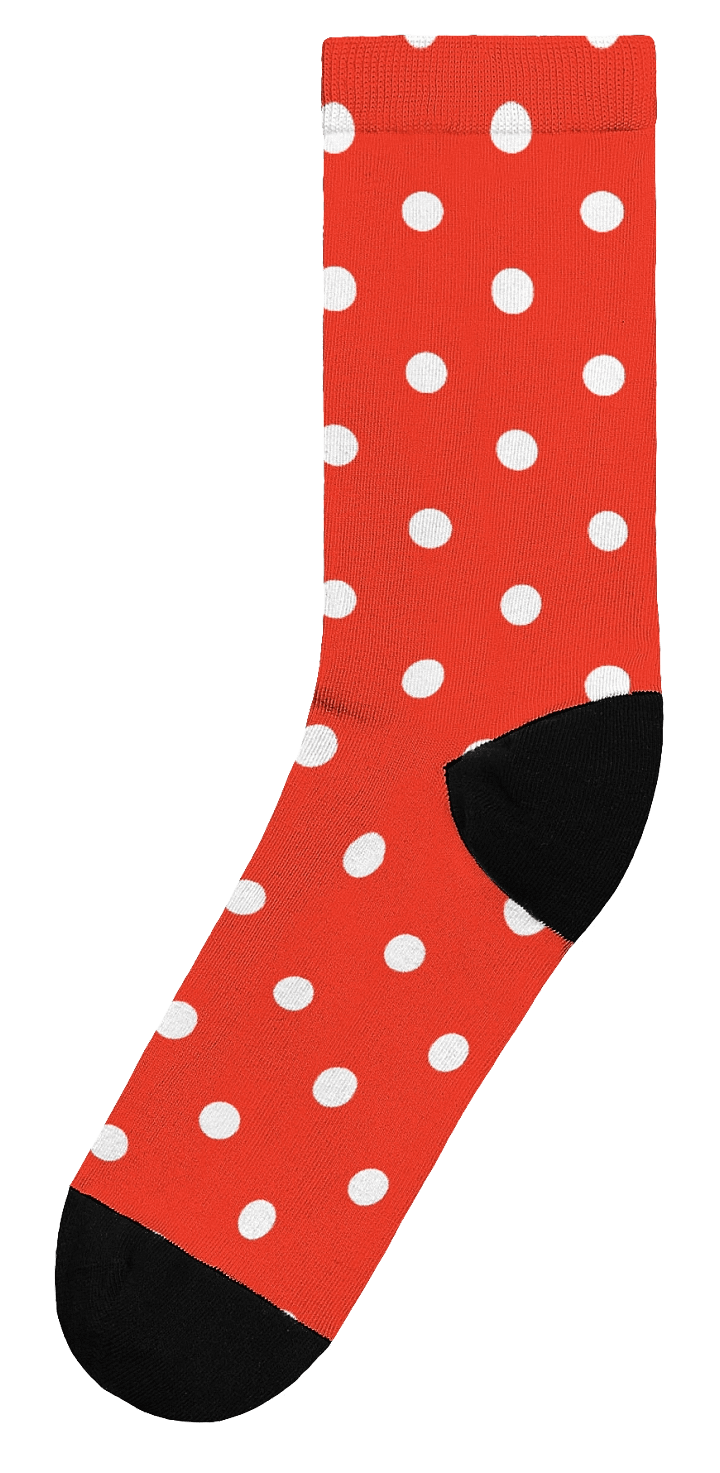 White Polka Dots on Red Premium Crew Socks product image (2)