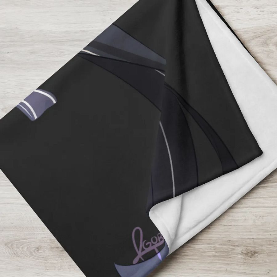 Throw Blanket - Byakko Chibi All Black Edition product image (17)