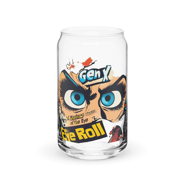 "Gen X Eye Roll Glass – Funny Drinking Glass with Retro Attitude!" product image (2)