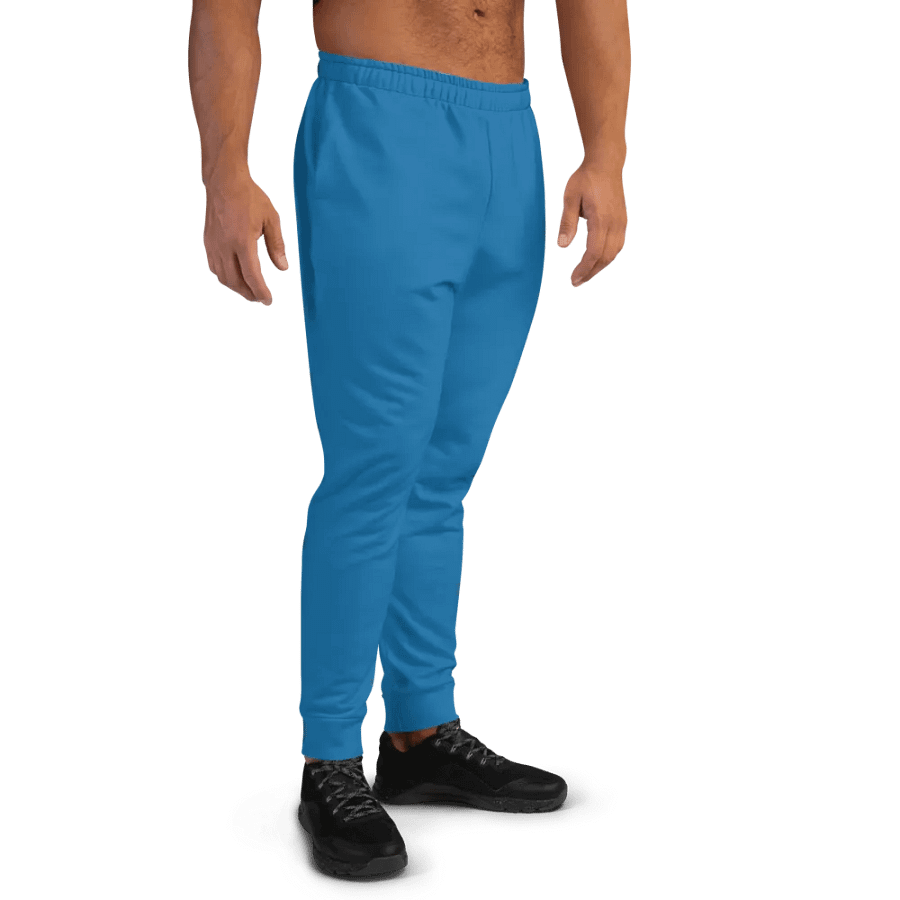 Plain Atlantic Blue True Summer Recycled Polyester Premium Men's Joggers by Treasure Pie product image (11)