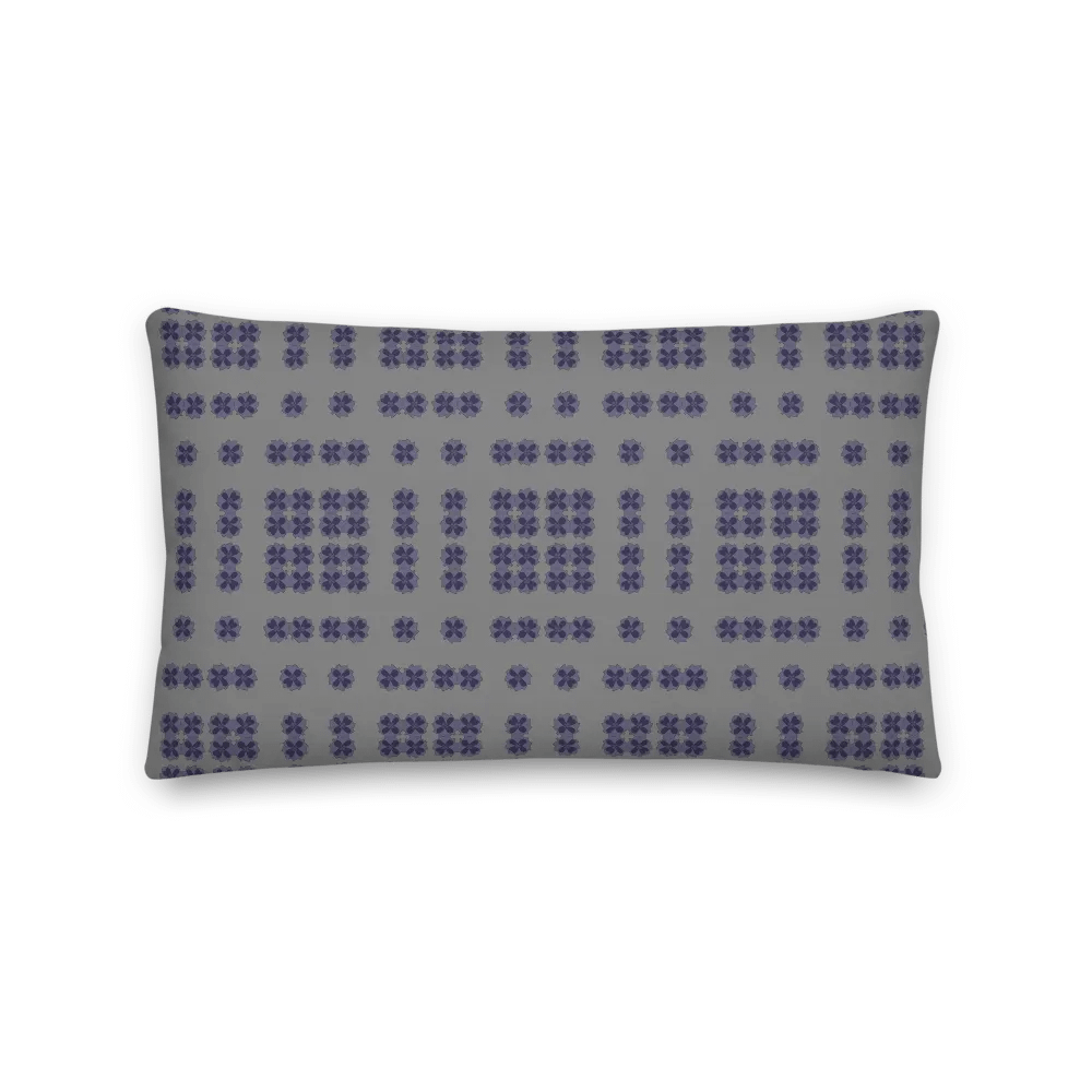 Blue & Purple Flower in Geometric Harmony Premium Pillow product image (1)