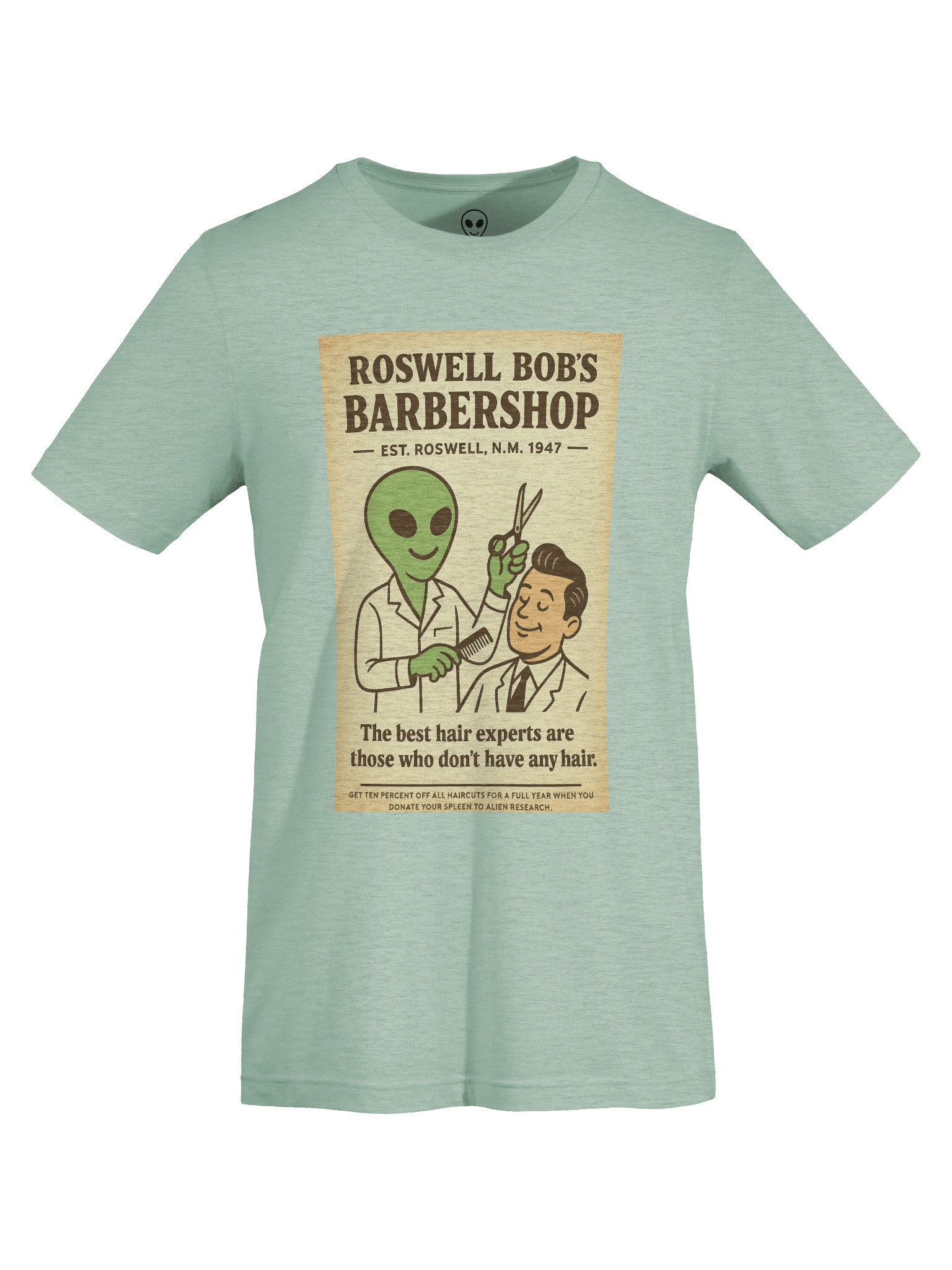 Barbershop Hairdresser Roswell Aliens 1950's Retro Unisex T-Shirt product image (75)