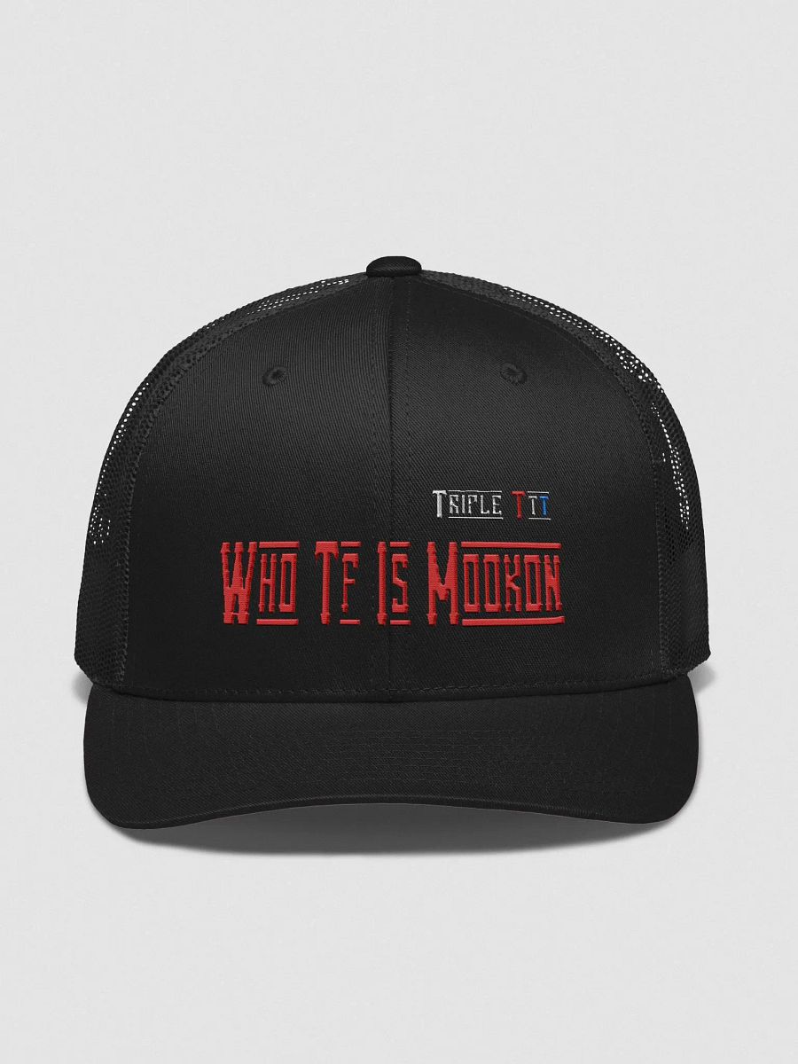 Who TF Is Mookon Trucker Hat Red Lettering product image (2)