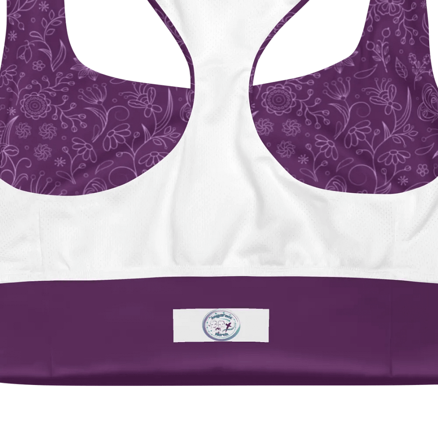 Dark Purple Floral Women's Sports Bra product image (7)