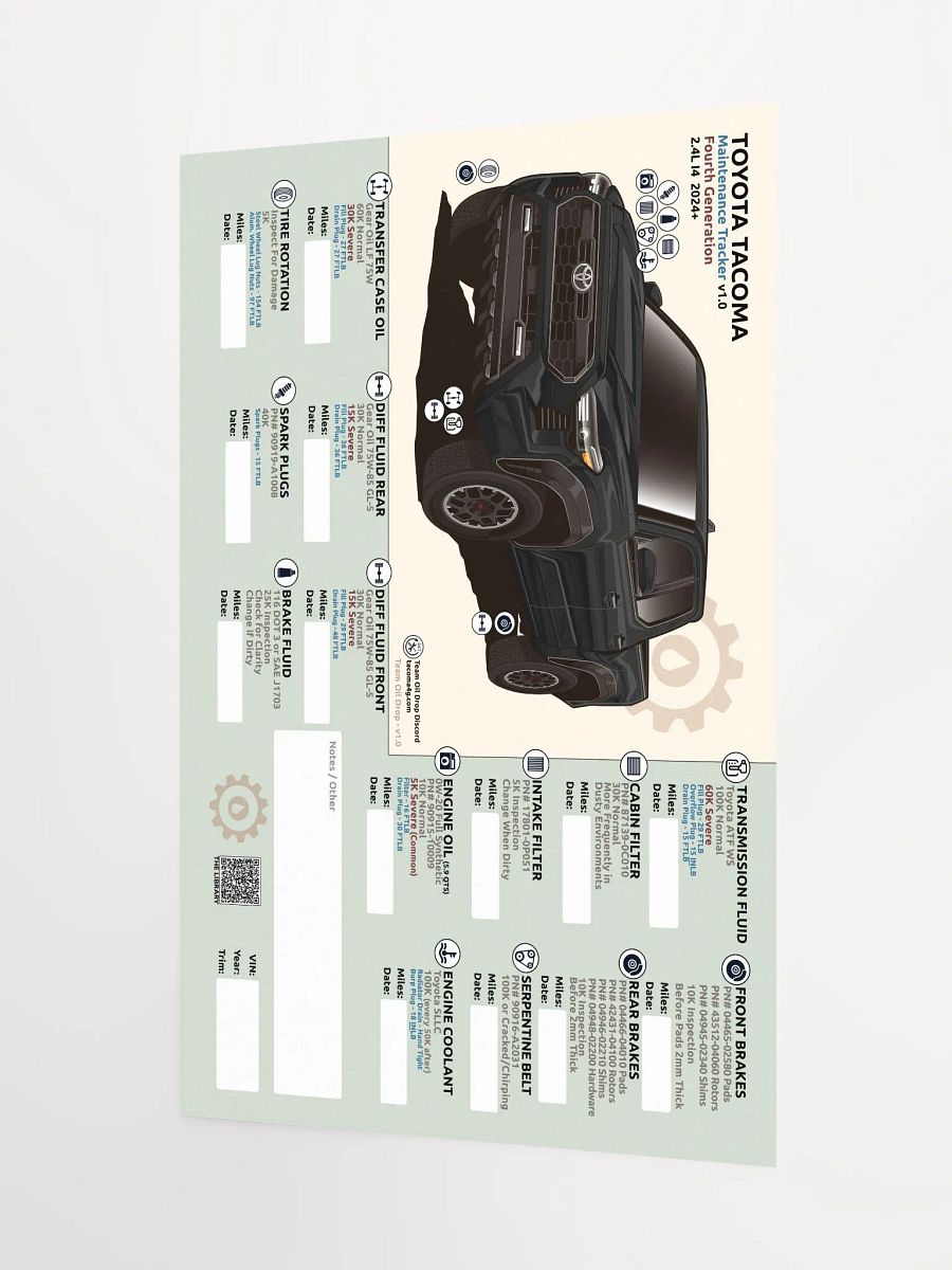4TH GEN MAINTENANCE TRACKER V1.0 - Black product image (4)