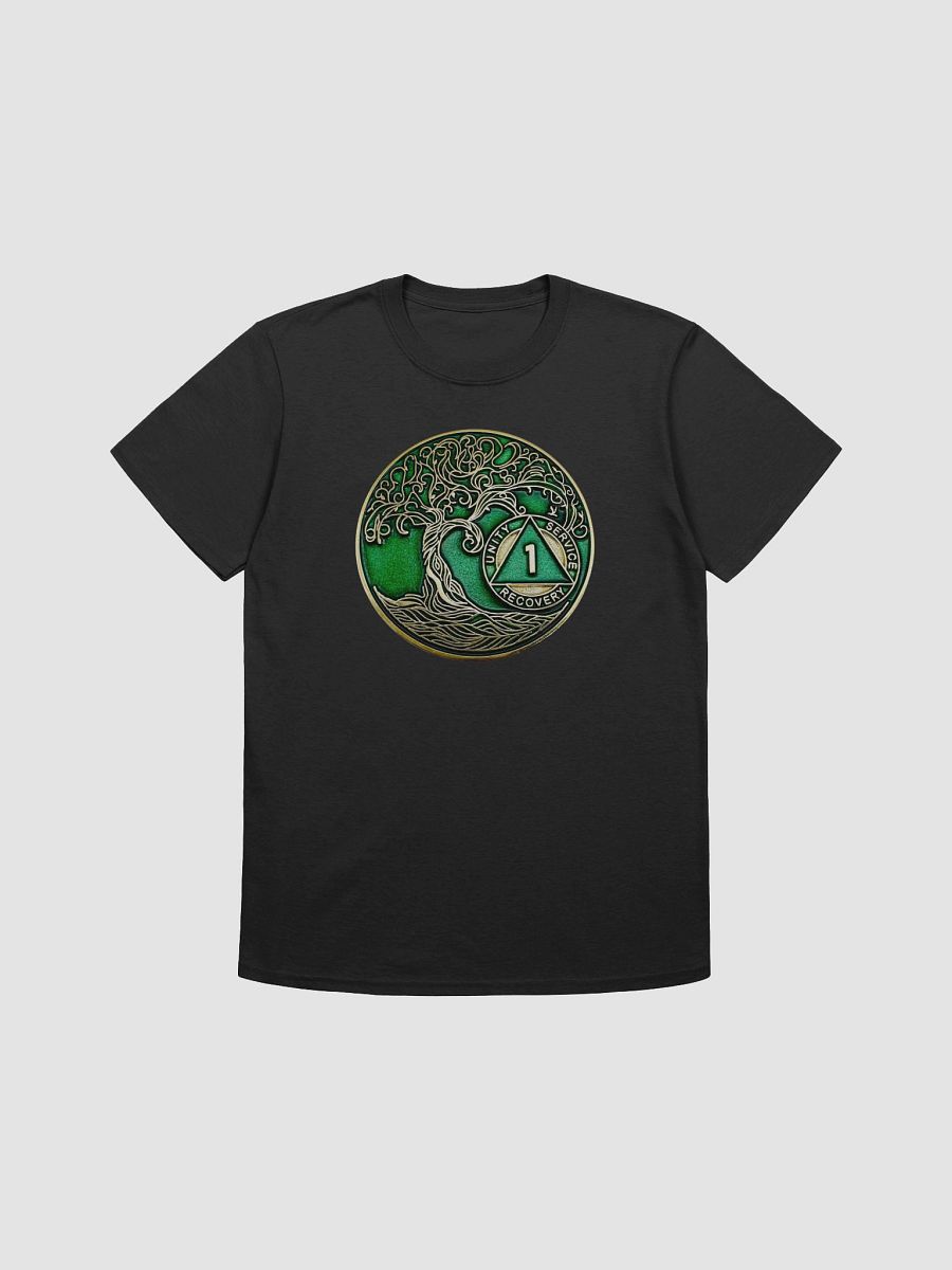 Twisted Tree of Life 1st Year Sobriety Green Medallion T-Shirt product image (5)