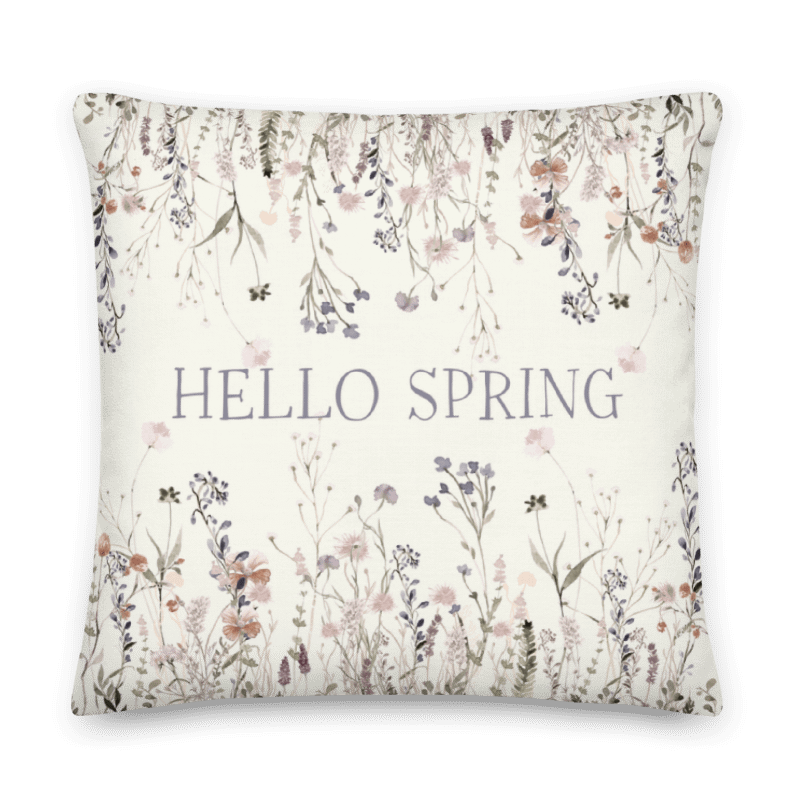 HELLO SPRING & Wildflowers Pillow in three sizes - Premium Pillow - Frühlingskissen mit Blumendruck product image (3)