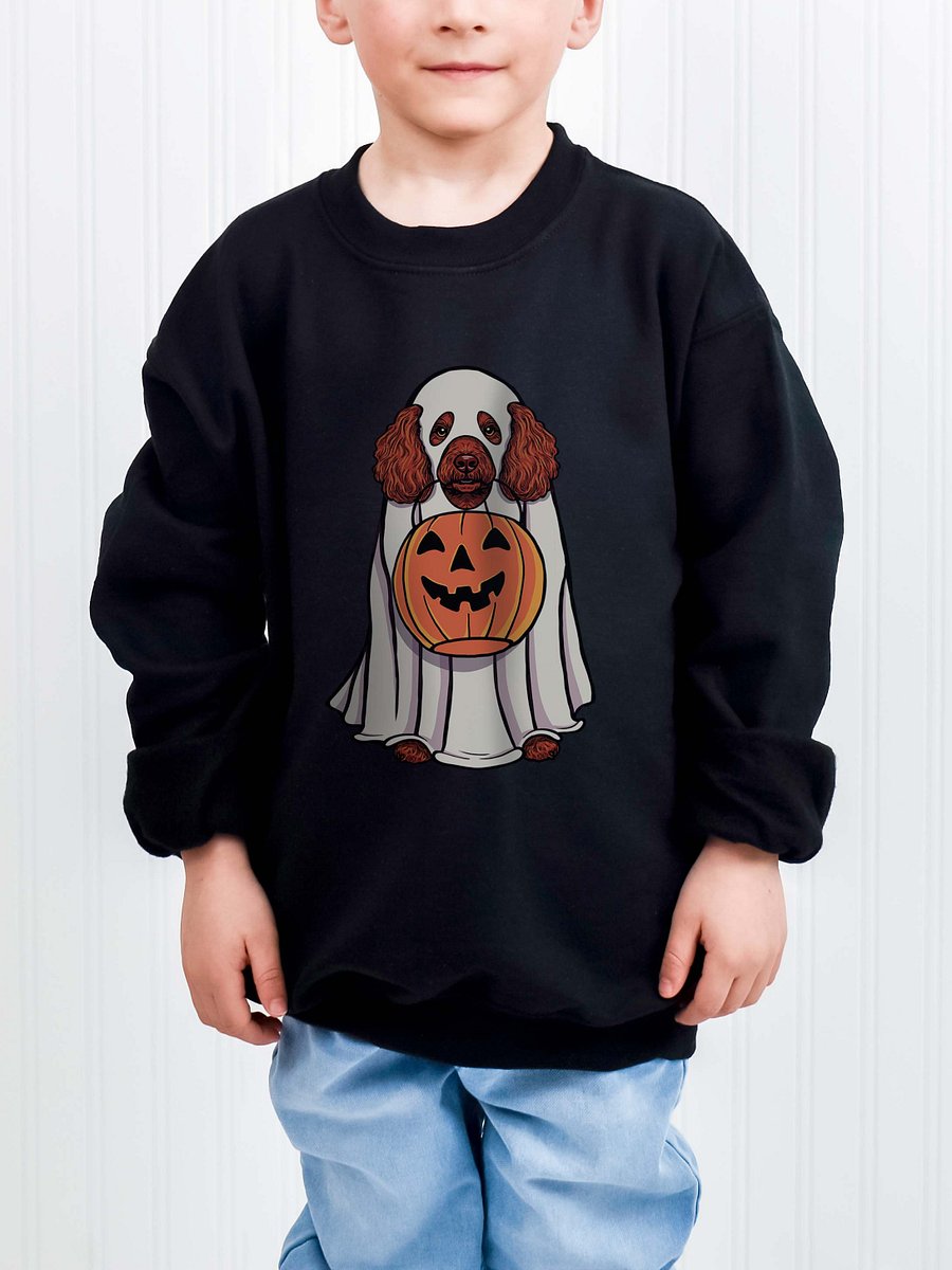 Halloween Miniature Poodle(Red/Orange) Youth Sweatshirt product image (1)