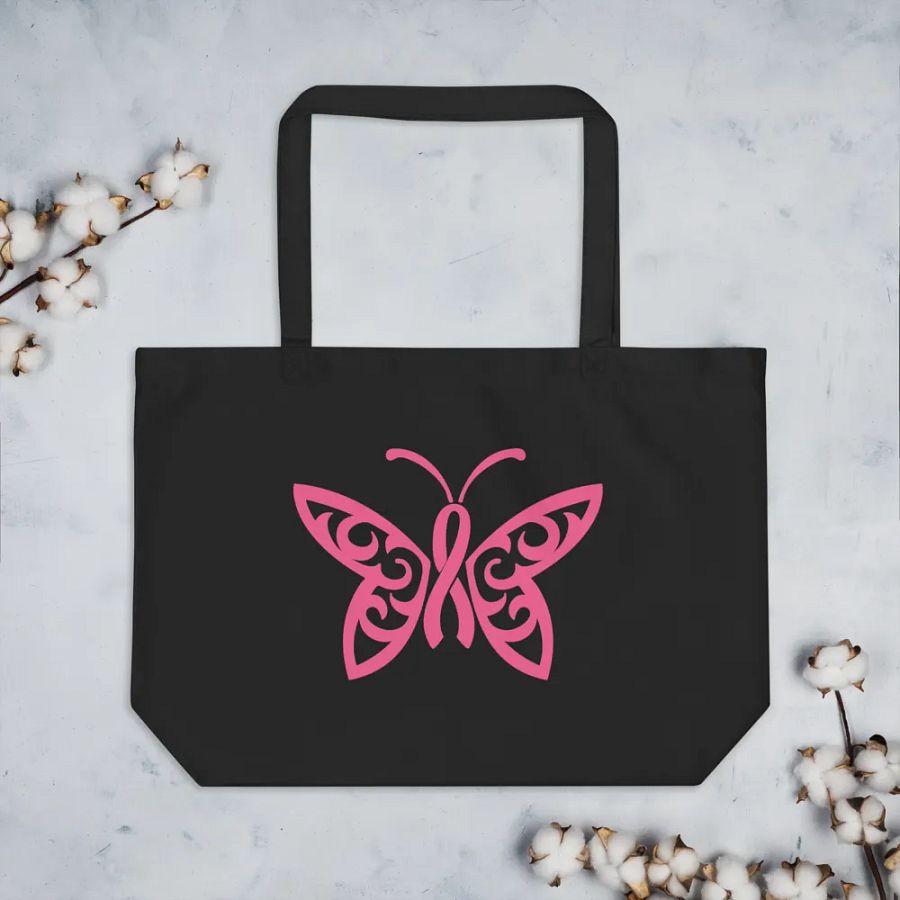 Butterfly Cancer Ribbon Bag product image (7)