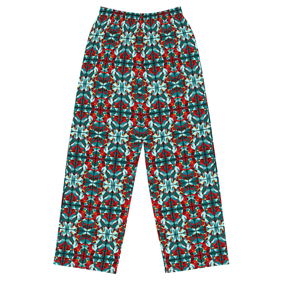 Green Stained Glass - All-Over Print Wide-Leg Pants product image (5)