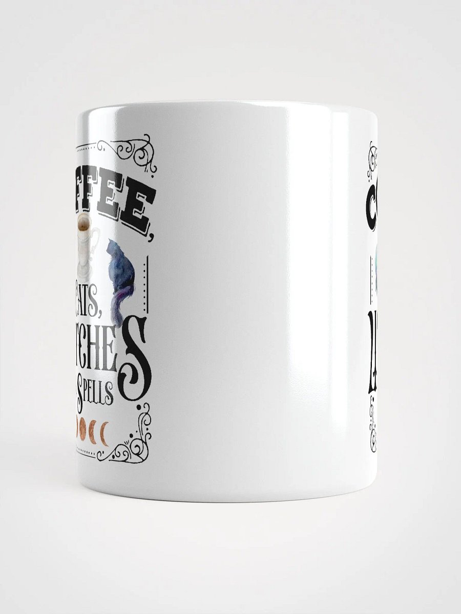 Coffee, Cats, Witches, and Spells WHITE GLOSSY MUG - Witchy, Kitchen Witch, Magic Kitchen Gift product image (5)