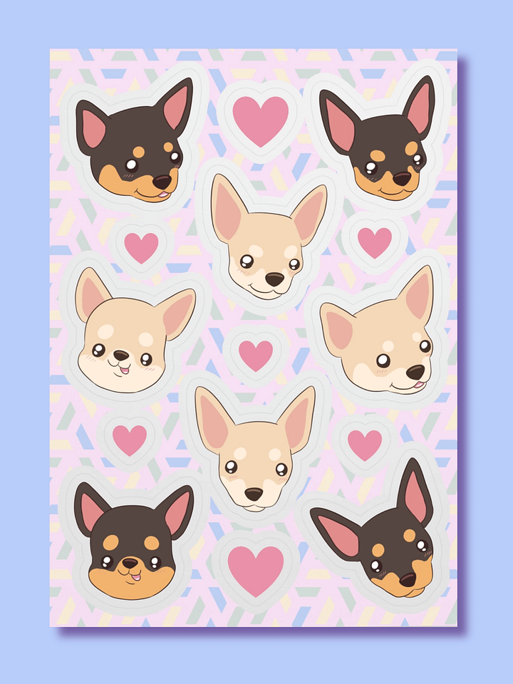Chihuahua Love Kiss Cut Sticker Sheet product image (1)