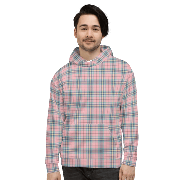 Pastel Pink, Mint Green, and Yellow Plaid Hoodie product image (2)