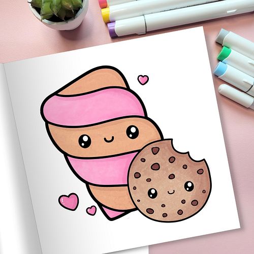 🍪💕 Sweet Treats & Kawaii Fun! 🎨✨

Too cute to eat! 🍪💖 This adorable croissant and cookie duo from the Sweet & Cute Kawaii Col...