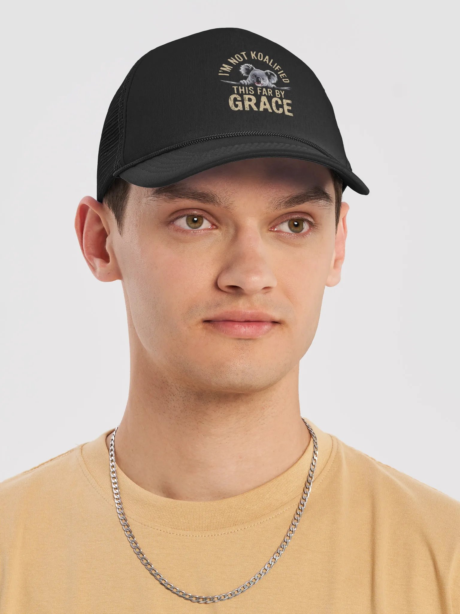 This far by Grace. I'm Not koalified Foam Trucker Hat product image (5)
