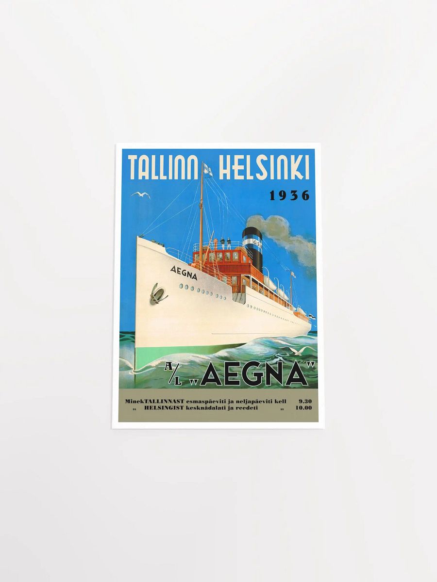 Tallinn-Helsinki cruise travel, Aegna, Finland - Estonia, 1936 — retro vintage travel poster, retro travel art, retro travel wall art product image (9)