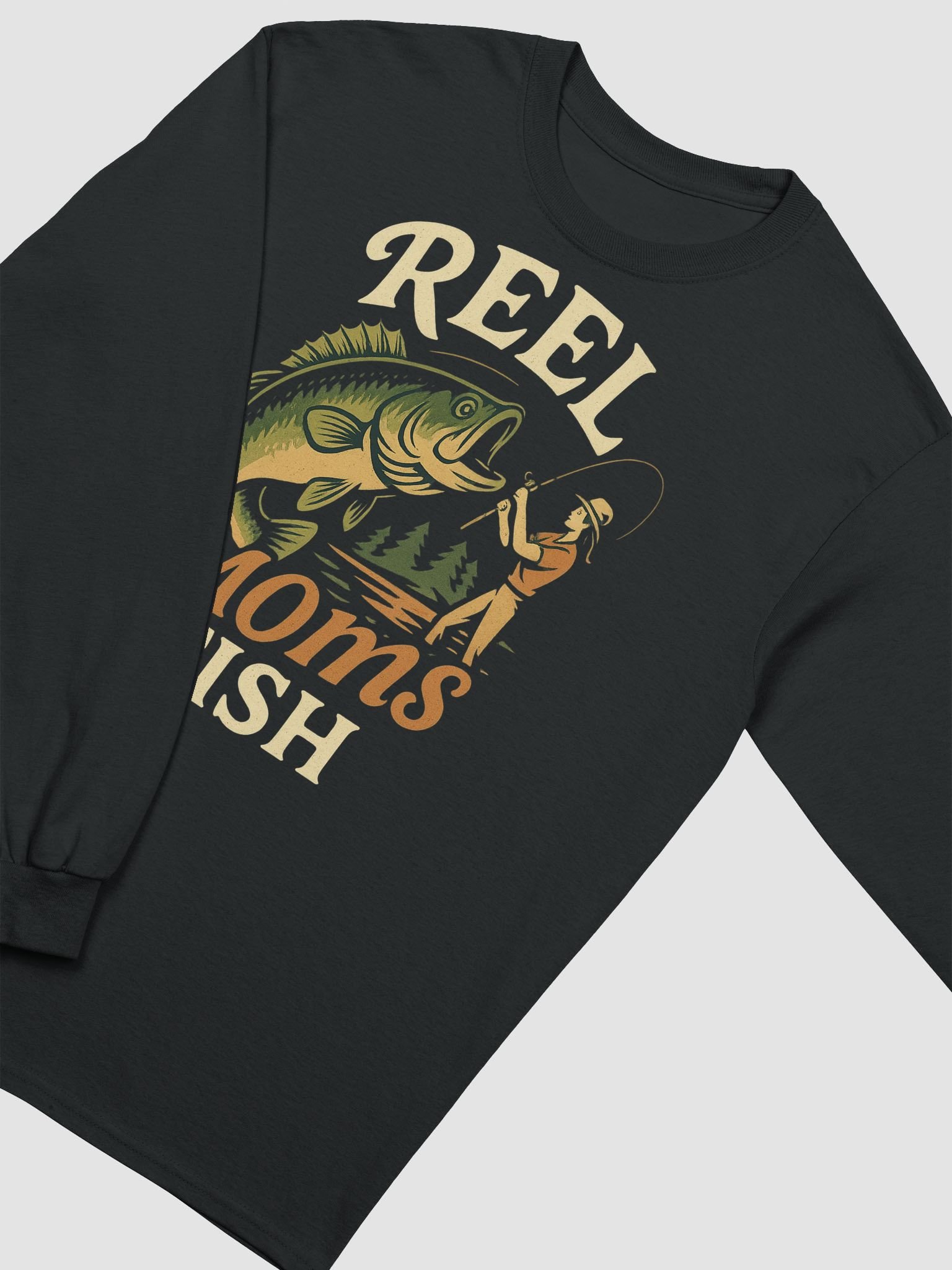 Reel Moms Fish Long Sleeve Tee – Funny Vintage Fishing Shirt product image (12)