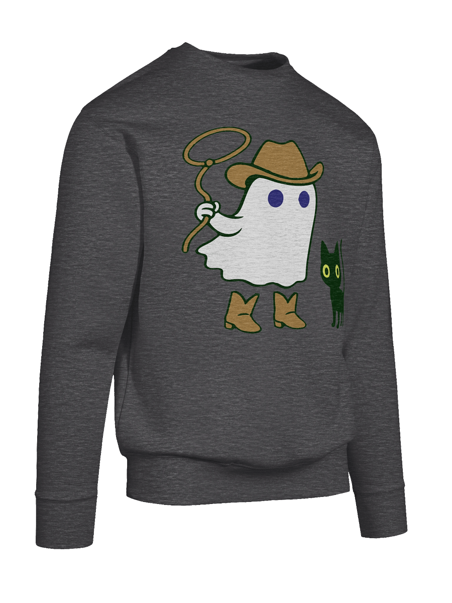 Spirit Cowboy Ghost Cowboy and Cat Halloween Sweatshirt product image (100)