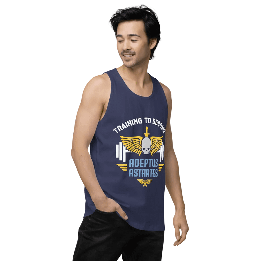 raining to Become Adeptus Astartes Men's Premium Gym Tank Top | Warhammer 40K Workout Style product image (17)